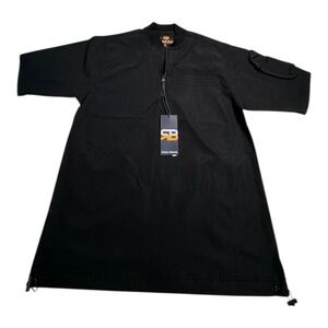 Royal Blue‎ Men Short Sleeve Zipper Pocket Design USA Active Black Shirt S